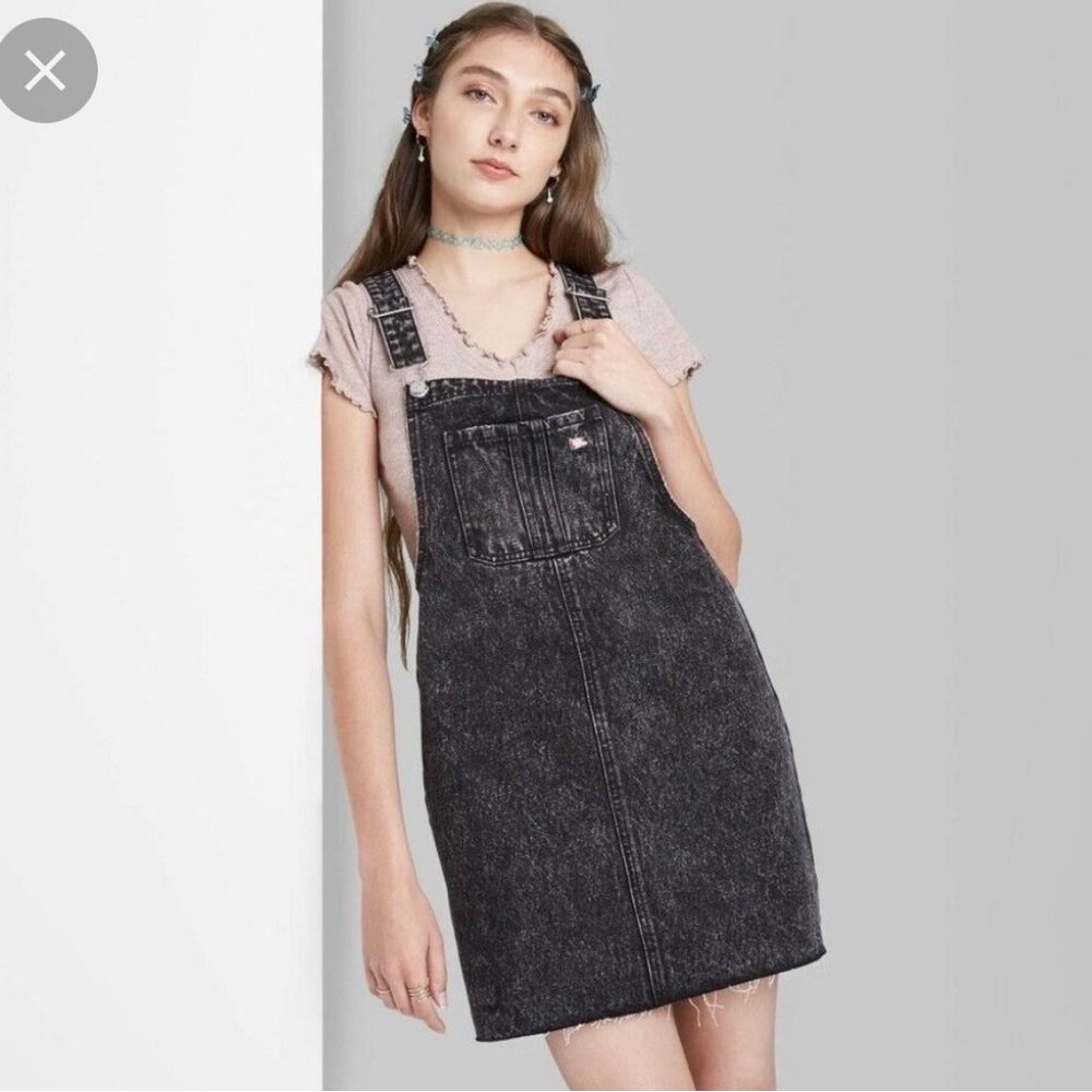 Black Overall Dress- Wild Fable